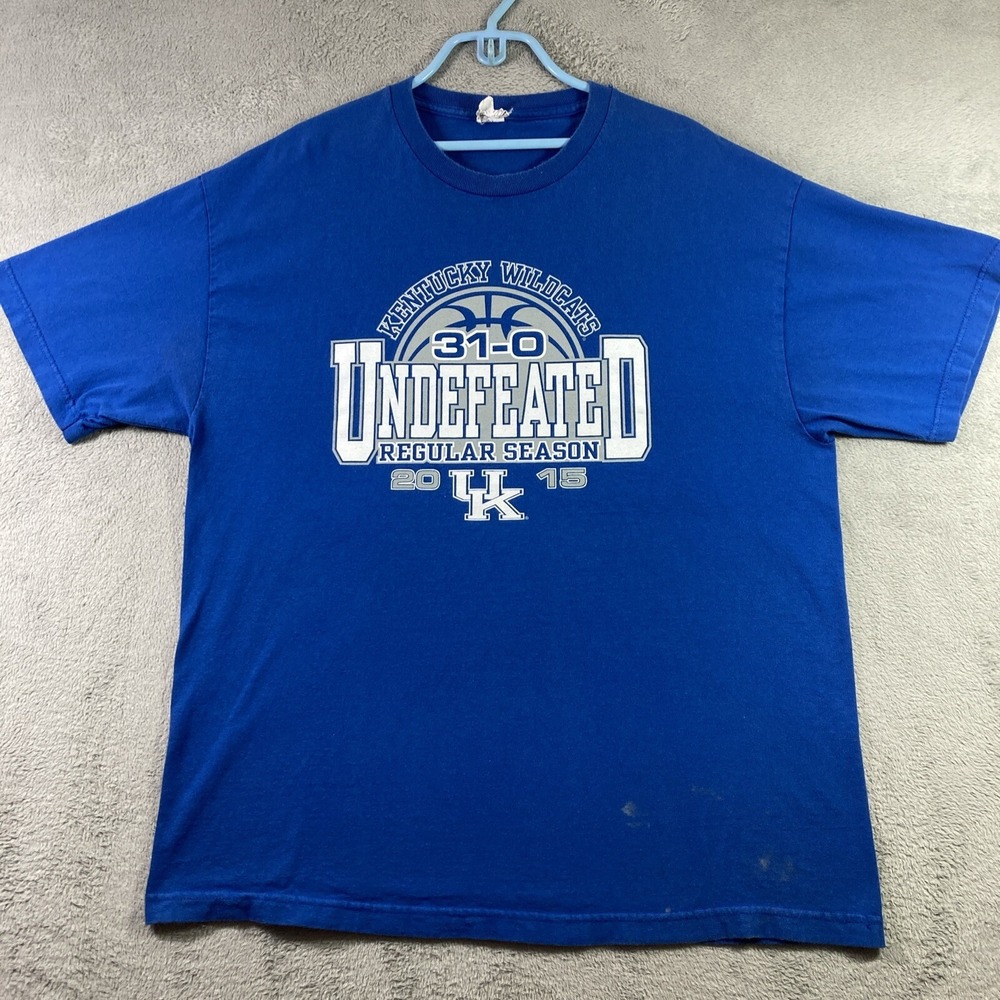 University of Kentucky Shirt Adult XL Blue UK Wildcats 31-0 Season 2015 Graphic